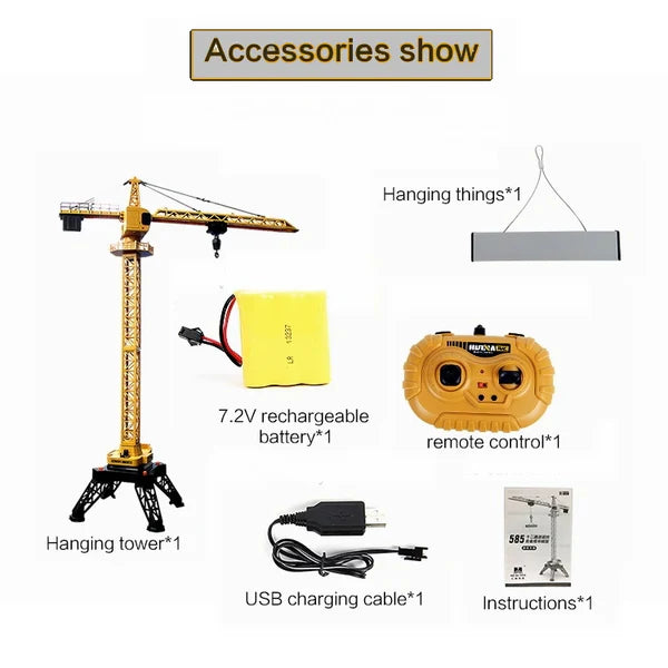 Huina 1585 12 channel Rc Alloy Tower Crane 2026 Edition