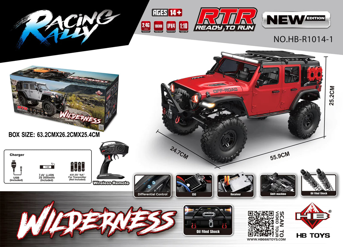 HB Toys R1014-1 1:10 4WD Rock Crawler RC Car with Electronic Differential Lock