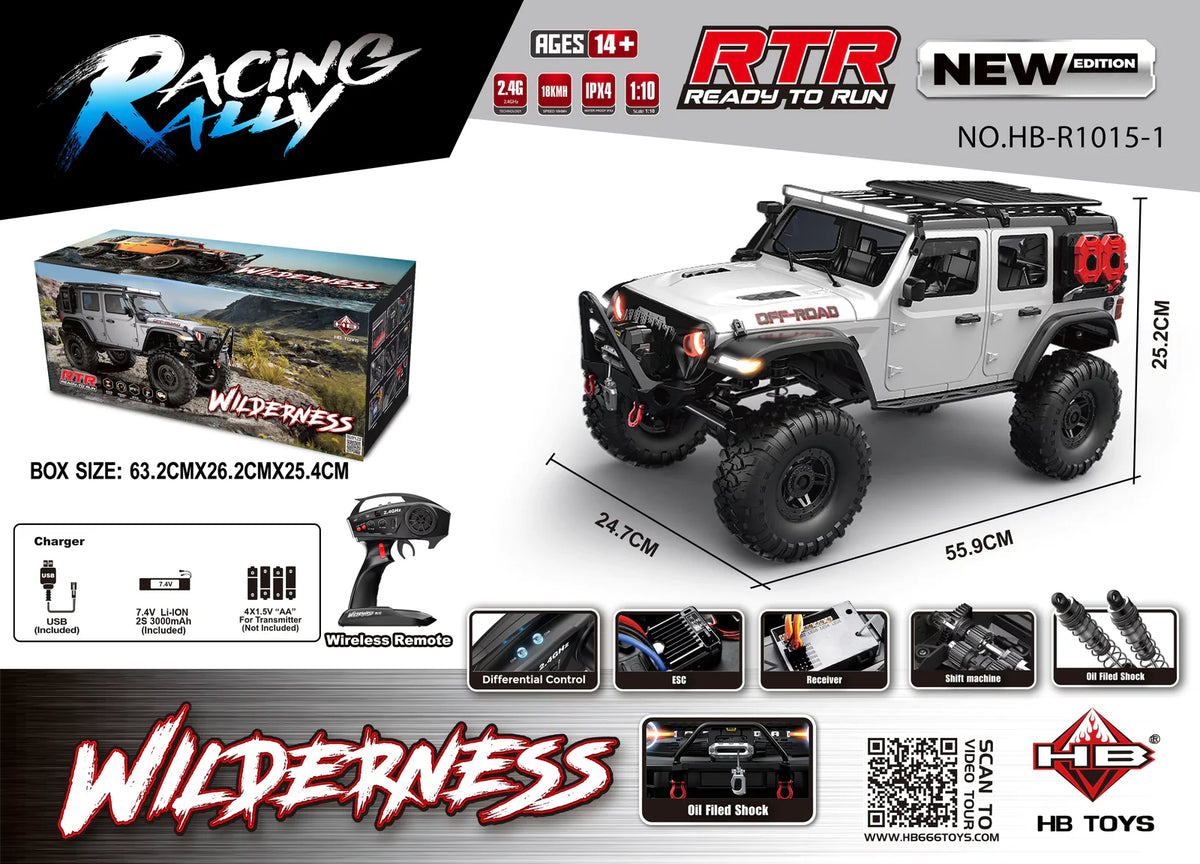 HB Toys R1015-1 1:10 4WD Rock Crawler RC Car with Electronic Differential Lock
