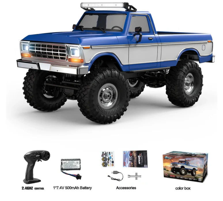 HB R1610 1:16 Retro Ford F150 Blue 4WD RC climbing truck