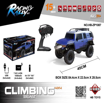 HB Toys ZP1007 1:10 Toyota FJ Cruiser Blue 4WD RTR Rc rock crawler