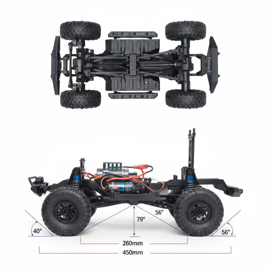 HB Toys ZP1007 1:10 Toyota FJ Cruiser Blue 4WD RTR Rc rock crawler
