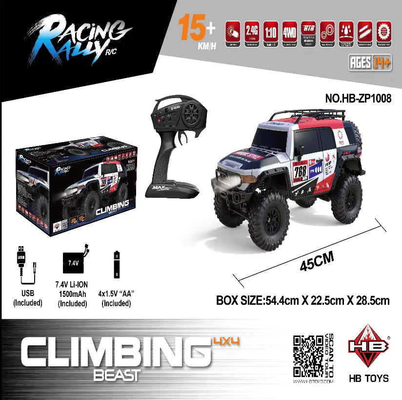HB Toys ZP1008 1:10 Toyota FJ Cruiser 4WD RTR Rc rock crawler