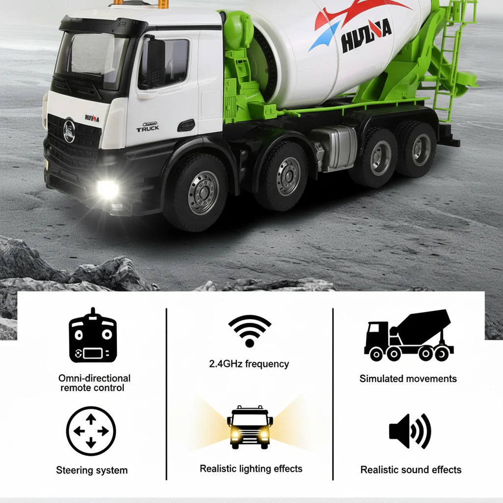 HUINA 1537 1:14 RC Cement Mixer Truck 12CH
