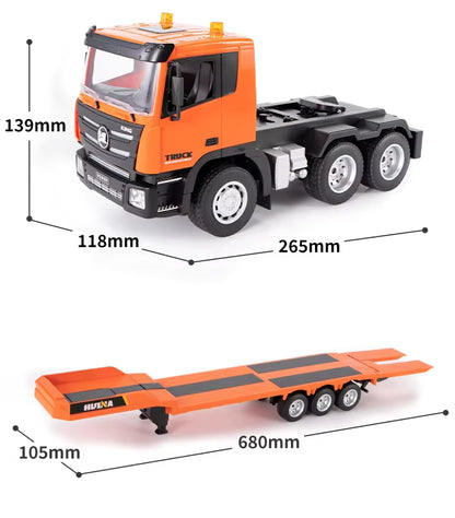 Huina 1319 1:24 RC Tractor Truck with Flatbed Trailer & Excavator 9CH