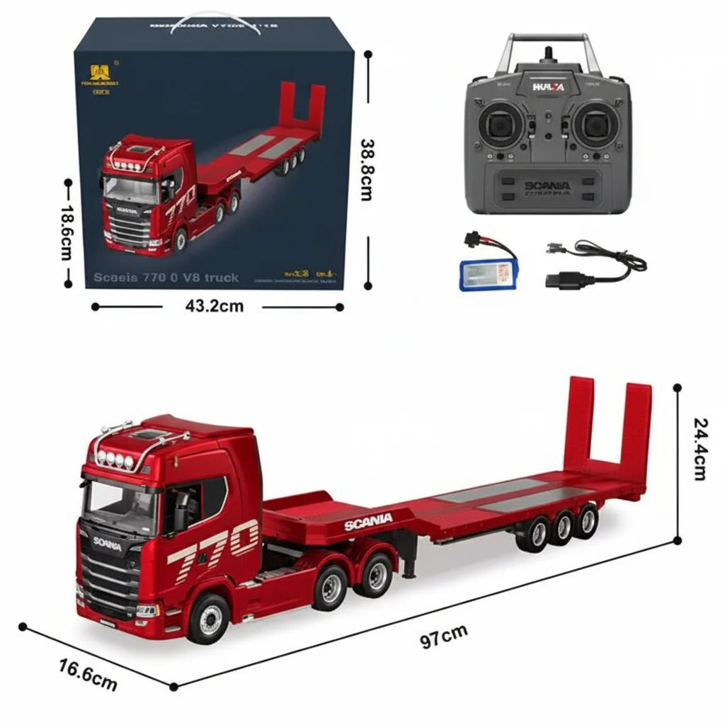 Huina 1501A 770S 1:18 RC Tractor Truck with Flatbed Trailer