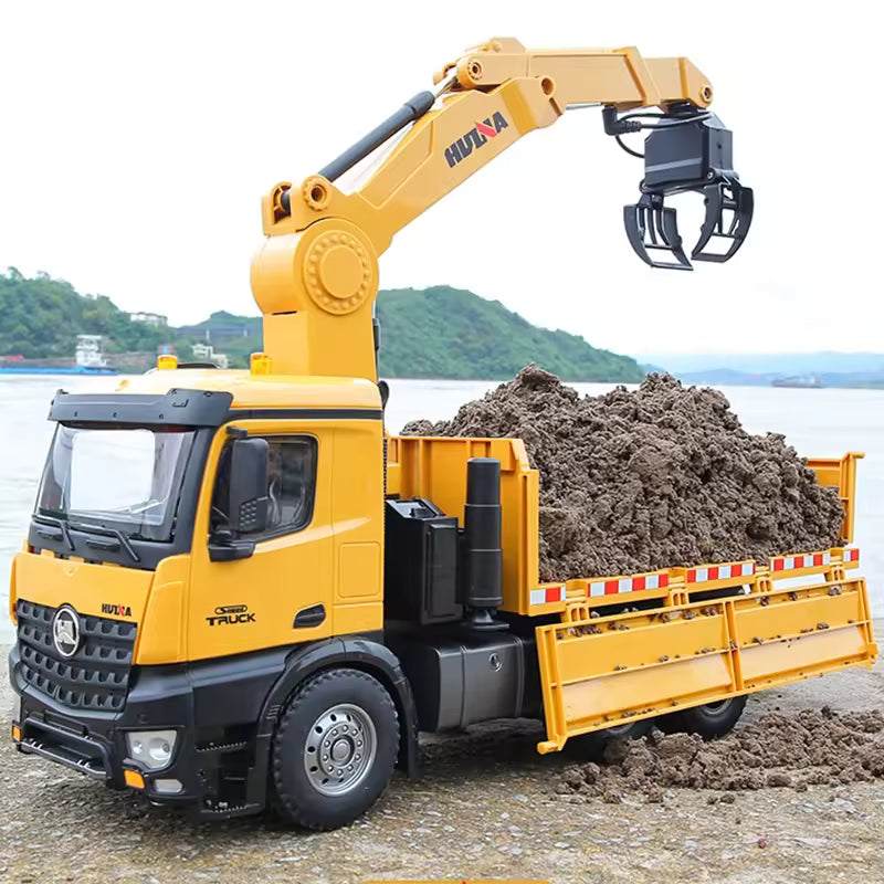 HUINA 1538 1:14 RC Dump Truck with Alloy Timber Grabber 26CH