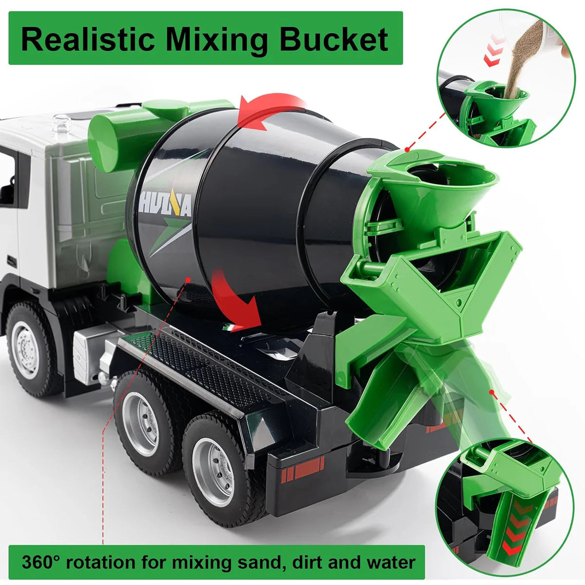 Huina 657 1:18 RC Cement Mixer Truck 9CH