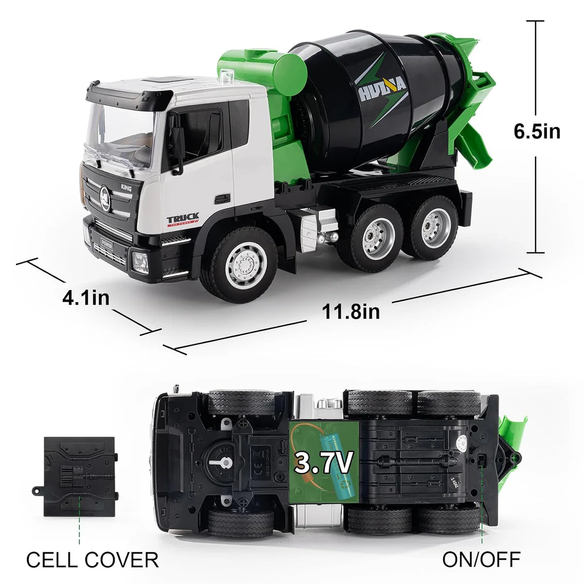 Huina 657 1:18 RC Cement Mixer Truck 9CH