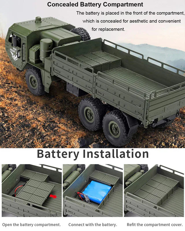 JJRC Q75 1:16 6WD Military RC Rock Crawler Truck