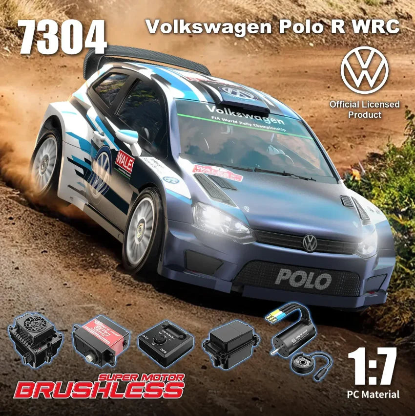 MJX Hyper Go 7304 1:7 Volkswagen Polo R WRC RC Rally Car 4S Brushless 60km/H