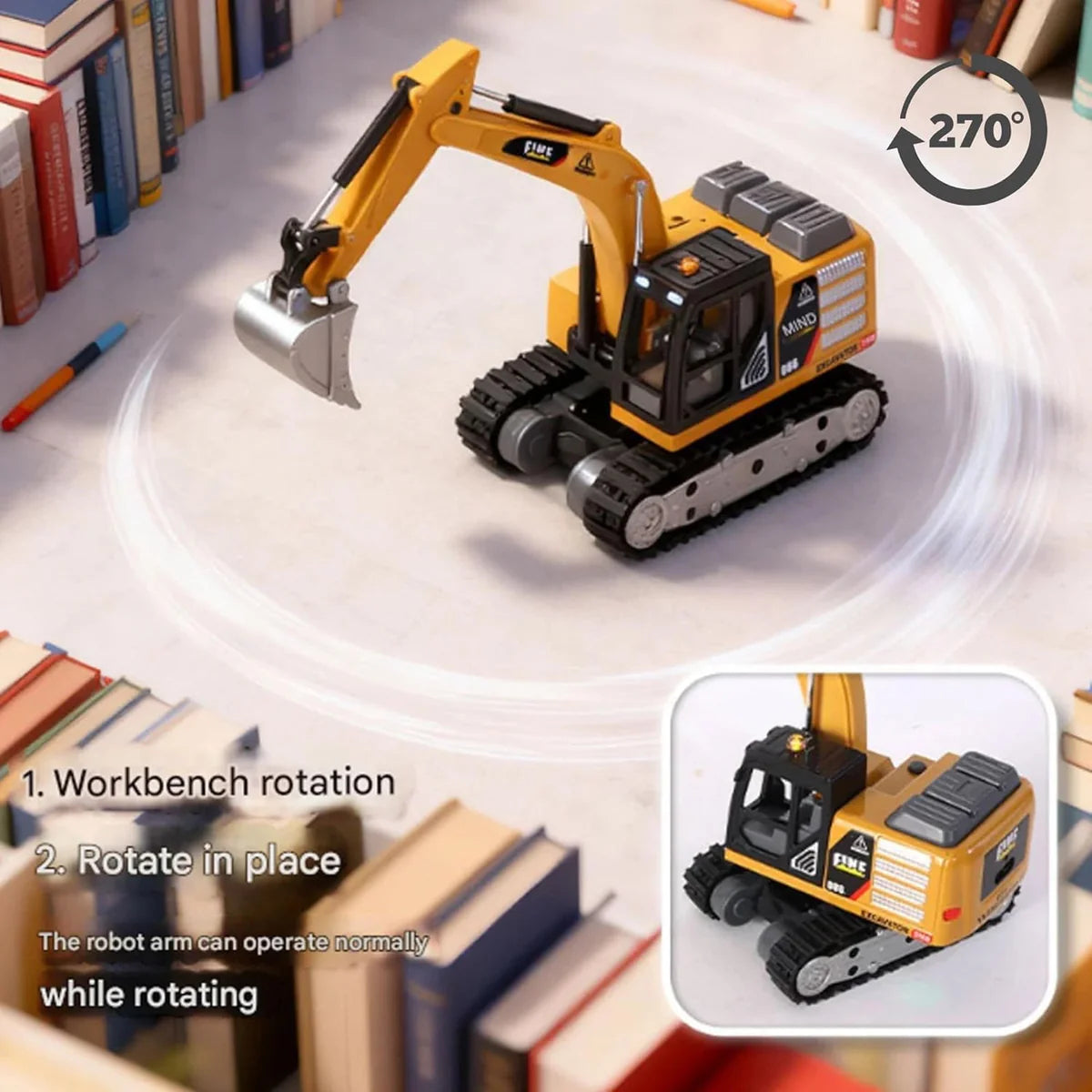TRASPED HG4-413 1:64 RC Excavator – App & Remote Control with Lights & Sounds