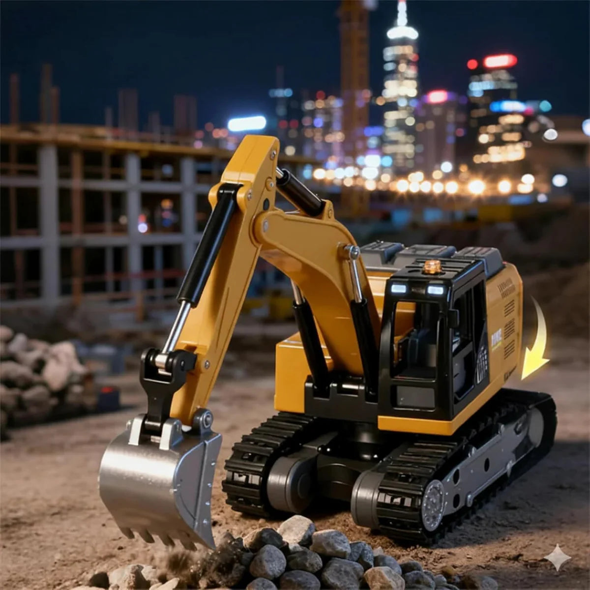 TRASPED HG4-413 1:64 RC Excavator – App & Remote Control with Lights & Sounds