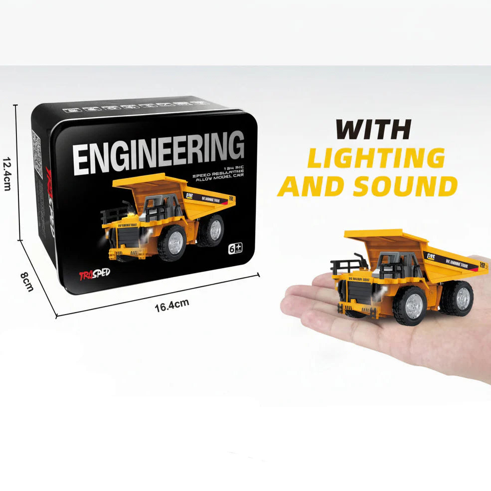 TRASPED HG4-414 1:64 RC Dump Truck – App & Remote Control with Lights & Sounds