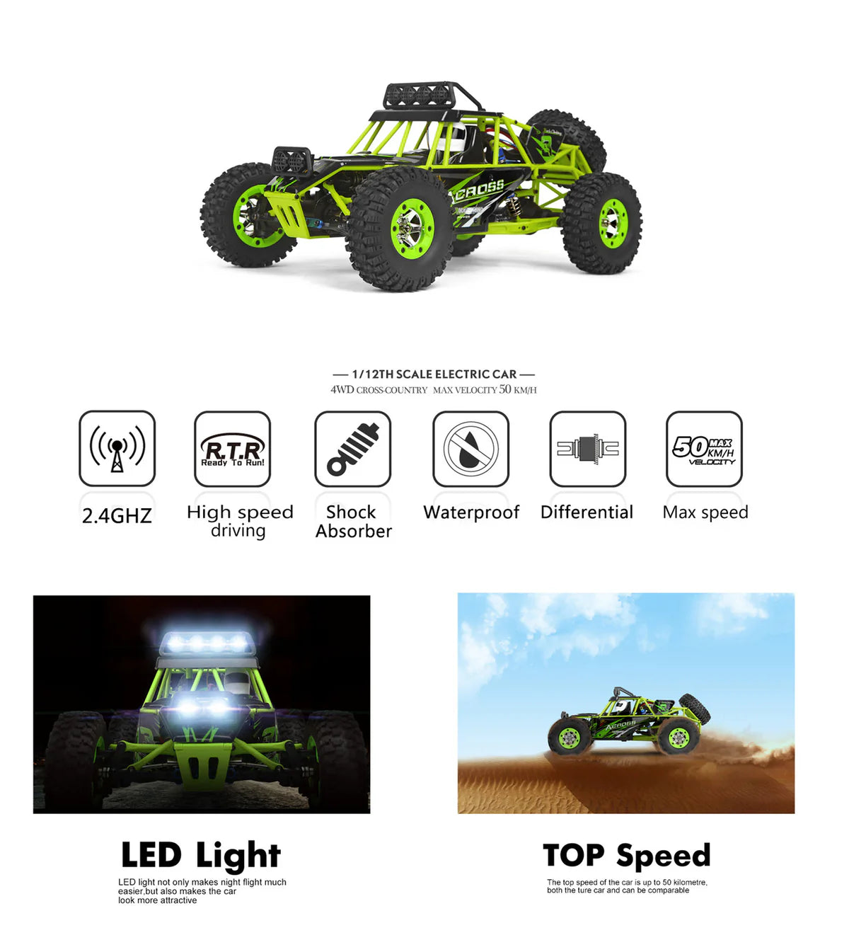 Wltoys XK 12427 1:12 4WD Brushed RC Crawler